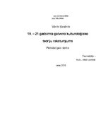 Referāts '19.-21.gadsimta galveno kulturoloģisko teoriju raksturojums', 1.