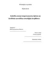 Diplomdarbs 'Saistība starp temperamenta tipiem un izvēlētās uzvedības stratēģiju konfliktos', 1.