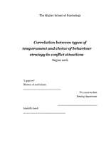 Diplomdarbs 'Saistība starp temperamenta tipiem un izvēlētās uzvedības stratēģiju konfliktos', 2.