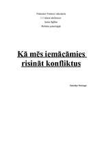 Referāts 'Kā mēs iemācāmies risināt konfliktus', 1.