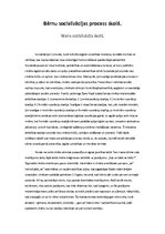 Eseja 'Socializācijas process', 1.