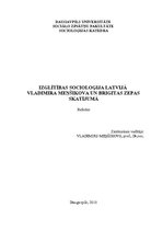 Referāts 'Izglītības socioloģija Latvijā Vladimira Menšikova un Brigitas Zepas skatījumā', 1.