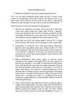 Konspekts 'Games and Mathematics', 1.