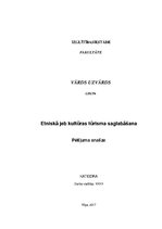 Konspekts 'Etniskā jeb kultūras tūrisma saglabāšana. Pētījuma analīze', 1.