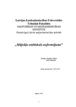 Referāts 'Mājokļa estētiskais noformējums', 1.