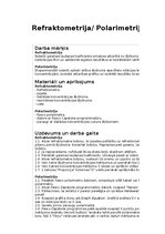 Paraugs 'Refraktometrija, polarimetrija', 1.