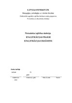 Prakses atskaite 'Pirmsskolas skolotāja kvalifikācijas prakse un kvalifikācijas eksāmens', 1.