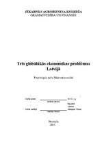 Referāts 'Trīs globālākās ekonomikas problēmas Latvijā', 1.