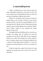 Eseja 'A Successful Person', 1.