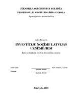 Eseja 'Investīciju nozīme Latvijas uzņēmējiem', 1.
