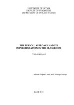 Referāts 'The Lexical Approach and Its Implementation in the Classroom', 1.