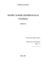 Referāts 'Tiesību normu piemērošanas stadijas', 1.
