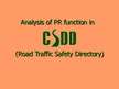 Referāts 'Analysis of PR function in CSDD', 11.