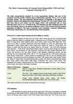 Referāts 'The Online Communication of Corporate Social Responsibility (CSR) and Good Corpo', 1.