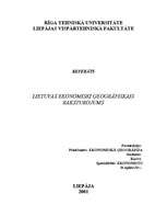 Referāts 'Lietuvas ekonomiski ģeogrāfiskais raksturojums', 1.