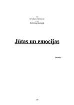 Referāts 'Jūtas un emocijas', 1.