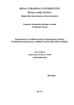 Konspekts 'Organizācija un vadīšanas teorija', 1.