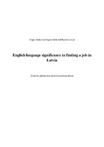 Referāts 'English Language Significance in Finding a Job in Latvia', 1.