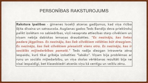 Prezentācija 'Personības psiholoģiskā analīze Teds Bandijs', 5.
