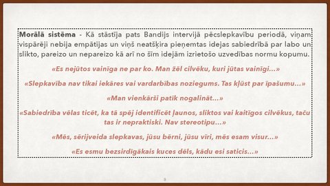 Prezentācija 'Personības psiholoģiskā analīze Teds Bandijs', 9.