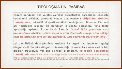 Prezentācija 'Personības psiholoģiskā analīze Teds Bandijs', 14.