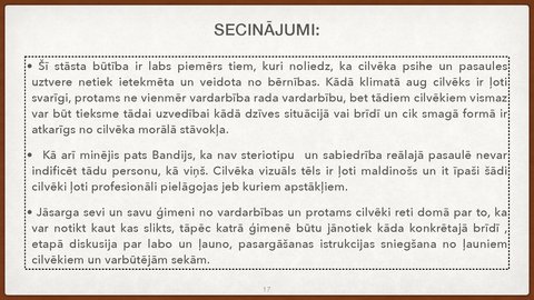 Prezentācija 'Personības psiholoģiskā analīze Teds Bandijs', 17.