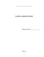 Prakses atskaite 'Pacienta aprūpes vēsture', 1.