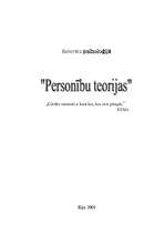 Referāts 'Personību teorijas', 1.