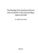 Diplomdarbs 'Nepilngadīgo lietu inspektoru dienesta loma un darbība Valsts policijā Rīgas reģ', 1.