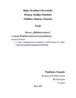 Eseja 'Politiskās kultūras konceptualizācija', 1.