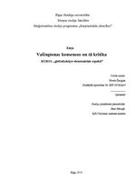 Eseja 'Vašingtonas konsensus un tā kritika', 1.