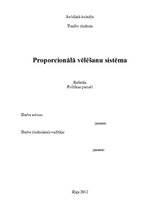 Referāts 'Proporcionālā vēlēšanu sistēma', 1.