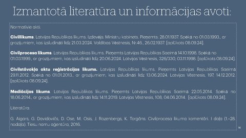 Prezentācija 'Izlīgums civilprocesā', 16.