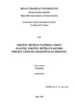 Konspekts 'Pircēju rīcības analīze, faktori patēriņa tirgū. Lēmuma pieņemšanas process', 1.