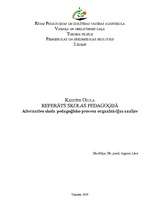 Konspekts 'Alternatīvo skolu pedagoģisko procesu organizācijas analīze', 1.