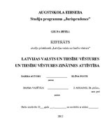 Referāts 'Latvijas valsts un tiesību vēstures un tiesību vēstures zinātnes attīstība', 1.