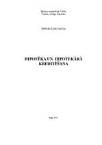 Referāts 'Hipotēka un hipotekārā kreditēšana', 1.