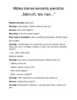 Paraugs 'Mātes dienas scenārijs', 1.
