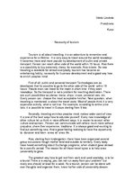 Eseja 'Necessity of Tourism', 1.