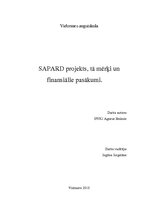 Referāts 'SAPARD projekts, tā mērķi un finansiālie pasākumi', 1.