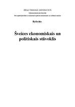 Referāts 'Šveices ekonomiskais un politiskais stāvoklis', 1.