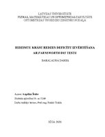 Diplomdarbs 'Iedzimtu krāsu redzes deficītu izvērtēšana ar Farnworth D15 testu', 1.