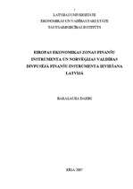 Diplomdarbs 'Eiropas Ekonomikas zonas finanšu instrumenta un Norvēģijas valdības divpusējā fi', 1.