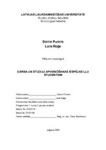 Konspekts 'Darba un studiju apvienošanas iespējas studentiem', 1.