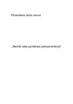 Referāts 'Neolīta laika apmetnes Latvijas teritorijā', 1.