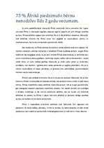 Eseja '75 % Āfrikā piedzimušo bērnu nenodzīvo līdz 2 gadu vecumam', 1.