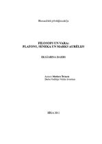 Referāts 'Filosofs un vara - Platons, Seneka, Marks Aurēlijs', 1.