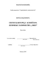 Referāts 'Cietes kartupeļu audzēšana zemnieku saimniecībā "Āres"', 1.