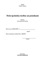 Referāts 'Meža īpašnieku tiesības un pienākumi', 1.