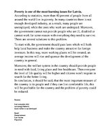 Konspekts 'Poverty Is One of the Most Burning Issues for Latvia', 1.